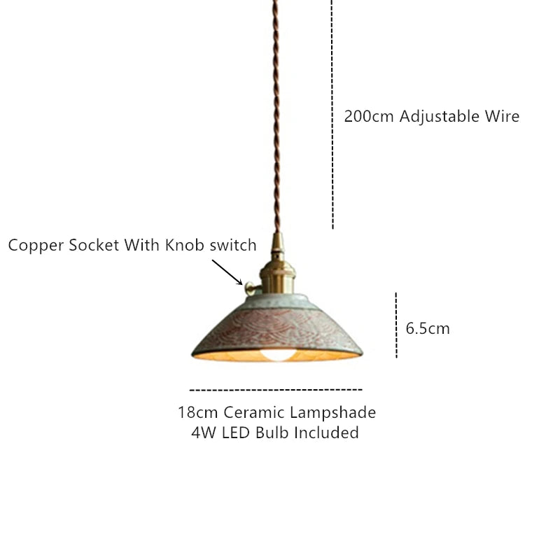 Hand-Painted Ceramic Pendant Light for Dining &amp; Living Room