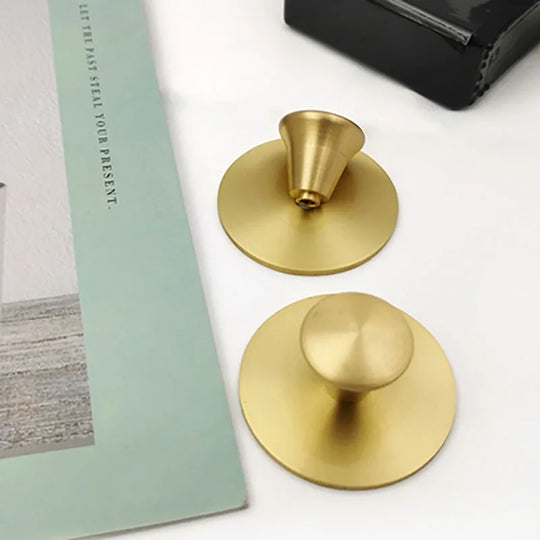 Single Hole Brass Knobs with Round Mat – Gold Cabinet &amp; Drawer Pulls