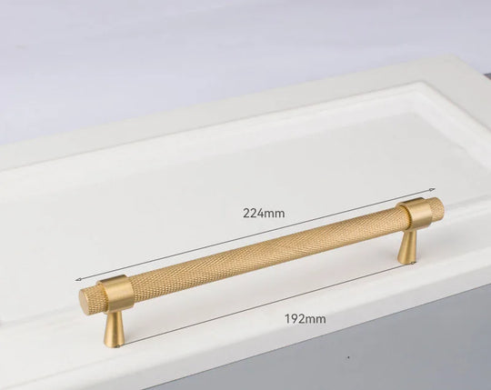 Solid Brass Knurled Cabinet Handles – Gold and Black Pulls and Knobs for Furniture