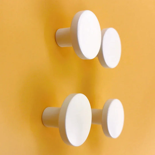 White Brass Cabinet Knobs – Modern Round Drawer &amp; Door Pulls