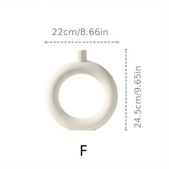 Minimalist Ceramic Nordic Hollow Vase Abstract Design