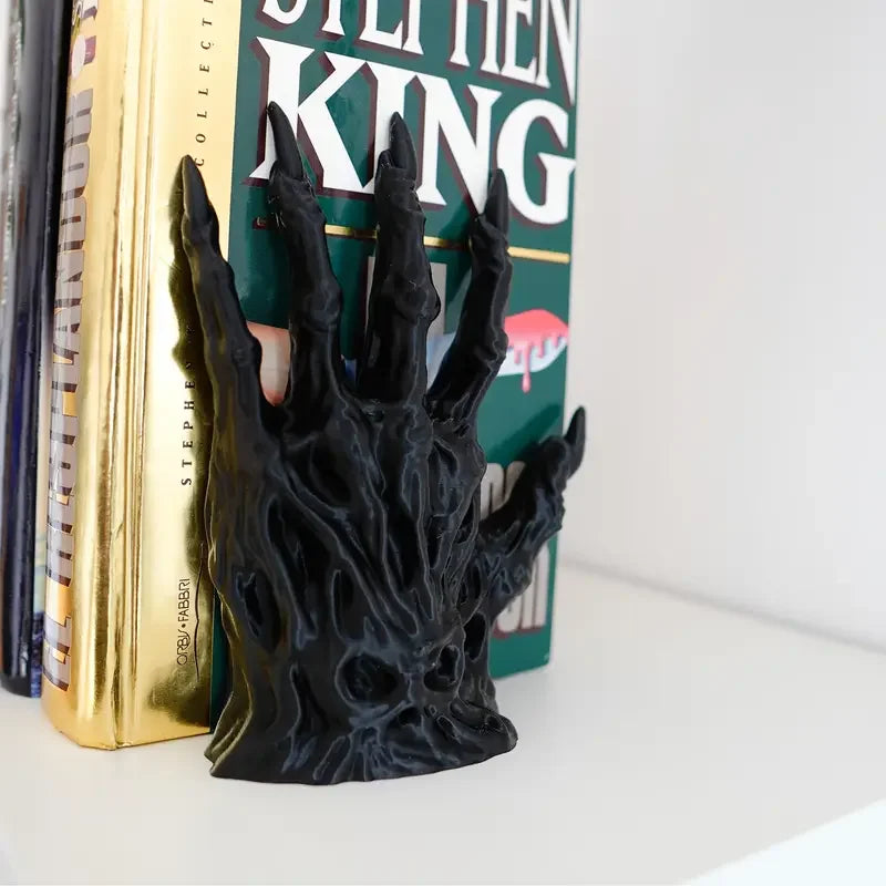 Gothic Demon Hand Bookends Set for Shelf and Desk Decor