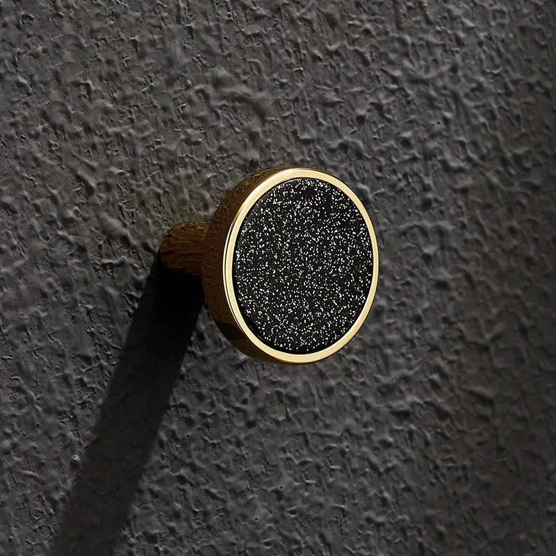 Shell Cabinet Handles – Gold Single-Hole Knobs &amp; Multipurpose Hooks