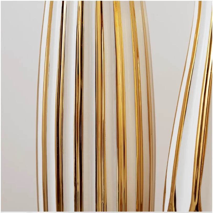 Water Gold Ceramic Decorative Vase for Living Room and Entrance