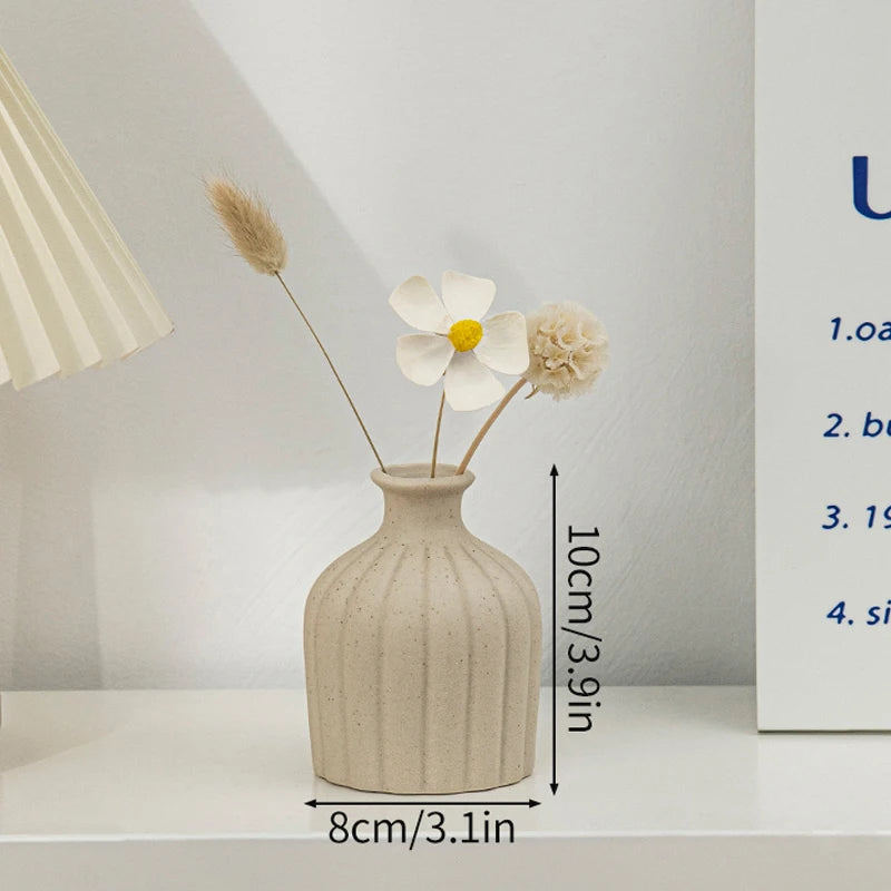 White Ceramic Vase Modern Minimalist Decorative Flower Vase
