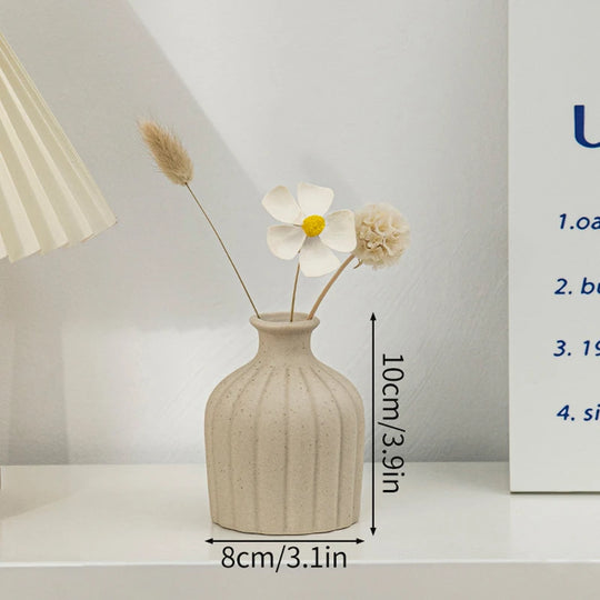White Ceramic Vase Modern Minimalist Decorative Flower Vase