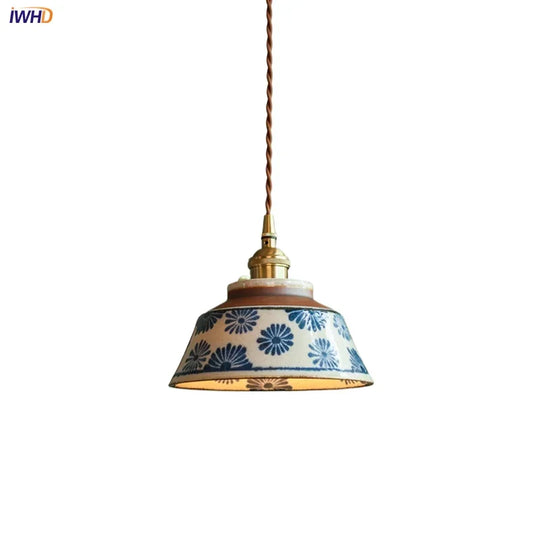 Hand-Painted Ceramic Pendant Light for Dining &amp; Living Room