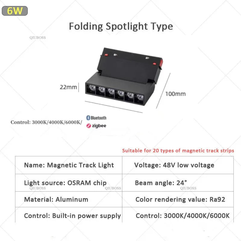 Smart Magnetic Track LED Light – Modern Dimmable Ceiling &amp; Spot Lighting