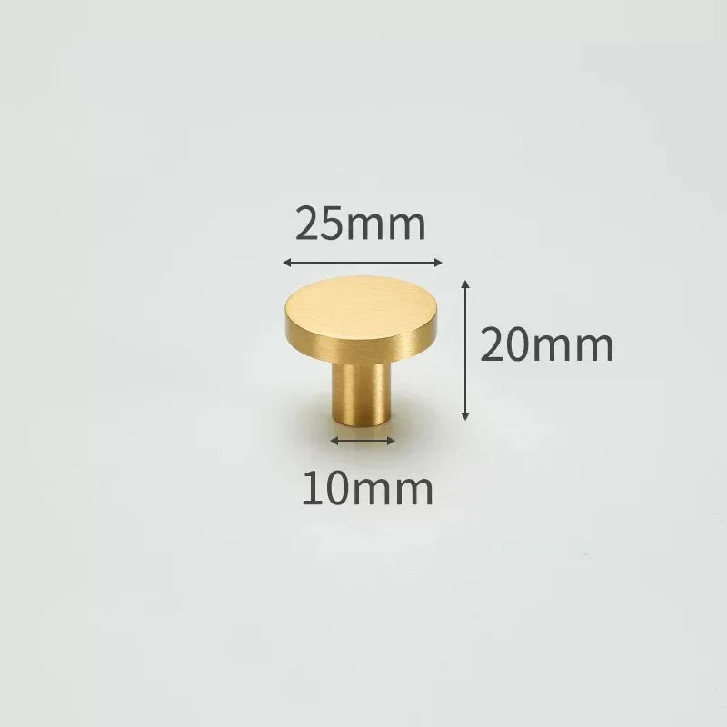 Modern Solid Brass Cabinet Knobs – Minimalist Wardrobe &amp; Kitchen Pulls
