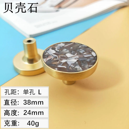Shell Cabinet Handles – Gold Single-Hole Knobs &amp; Multipurpose Hooks
