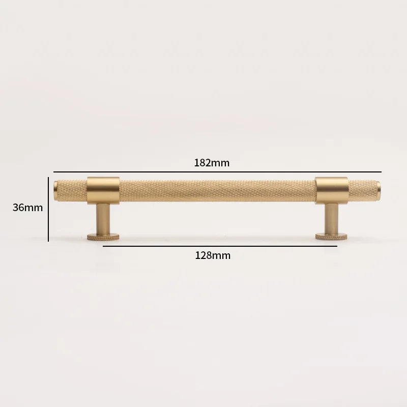 Knurled Brass Handles – Modern Pulls and Knobs for Cabinets and Wardrobes (28–278mm)
