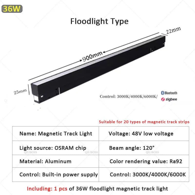 Smart Magnetic Track LED Light – Modern Dimmable Ceiling &amp; Spot Lighting