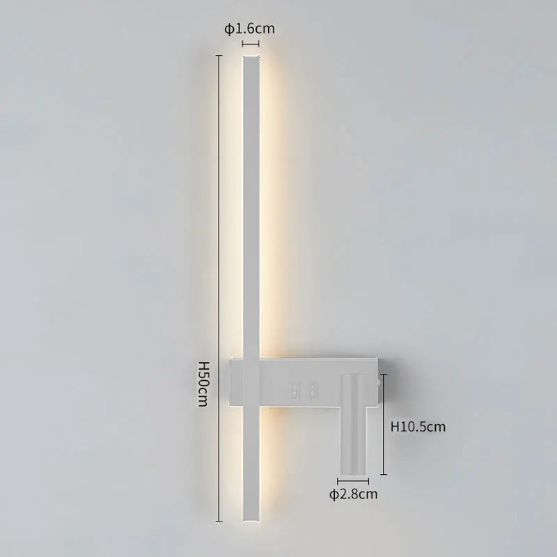 Nordic Modern Wall Lamp Black White Minimalist Bedside Light