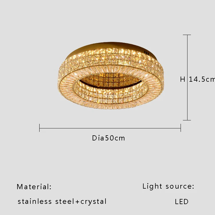 Modern Two-Tier Crystal Ceiling Light for Bedroom &amp; Living Room