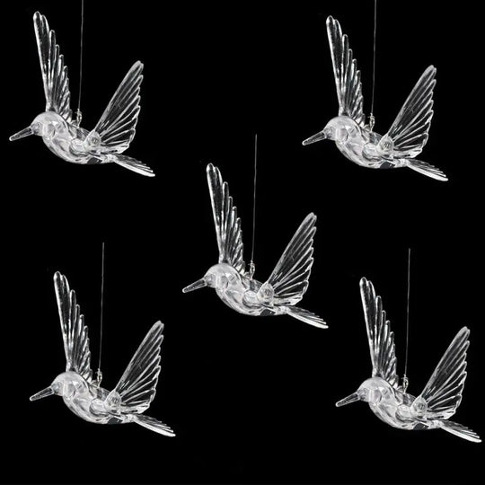 Acrylic Transparent Bird Crystal Pendant – Decorative Hanging Ornament for Home &amp; Events