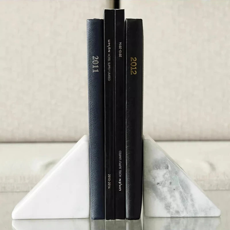 Natural White Marble Decorative Bookend for Shelf and Desk