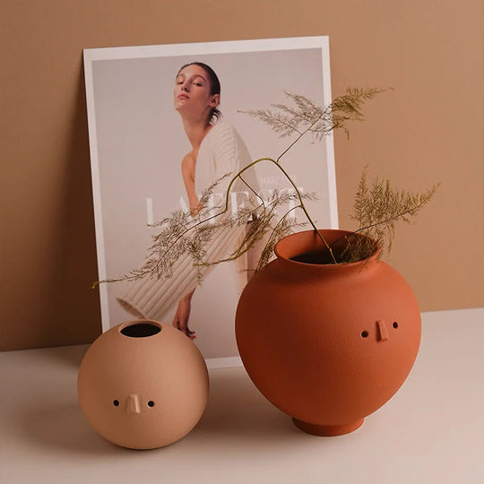 Wabi Sabi Style Ceramic Vase for Desktop Flower Arrangement