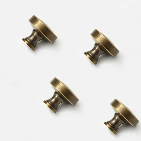 Antique Brass Round Cabinet Knobs – Vintage Drawer &amp; Cupboard Pulls
