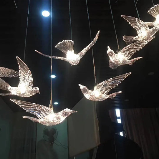 Acrylic Transparent Bird Crystal Pendant – Decorative Hanging Ornament for Home &amp; Events