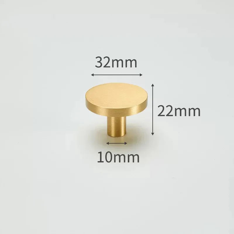 Modern Solid Brass Cabinet Knobs – Minimalist Wardrobe &amp; Kitchen Pulls