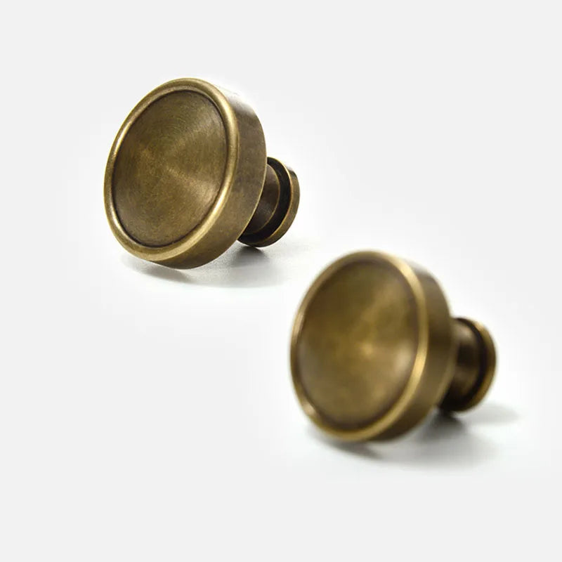 Antique Brass Round Cabinet Knobs – Vintage Drawer &amp; Cupboard Pulls