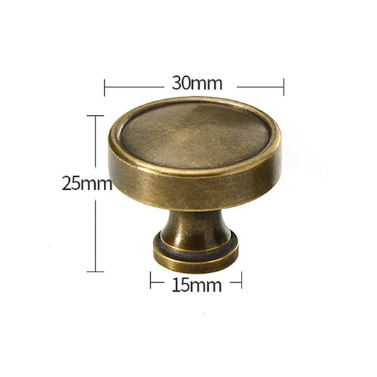 Antique Brass Round Cabinet Knobs – Vintage Drawer &amp; Cupboard Pulls
