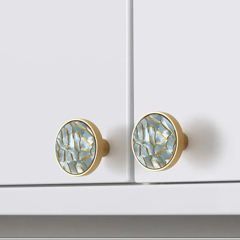 Shell Cabinet Handles – Gold Single-Hole Knobs &amp; Multipurpose Hooks