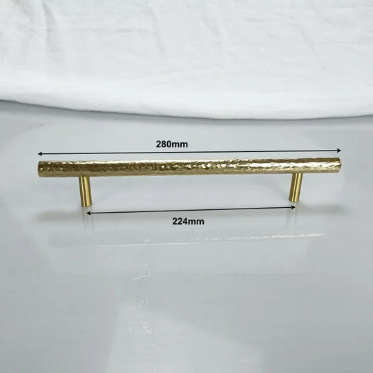 Hammered Brass Cabinet Handles – Light Gold Knobs and Pulls for Furniture