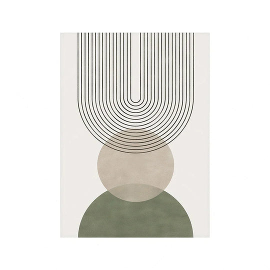 Set of 3 Abstract Geometric Botanical Canvas Wall Art