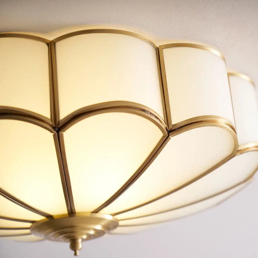 All-Copper Minimalist LED Ceiling Lamp for Study &amp; Dining Room