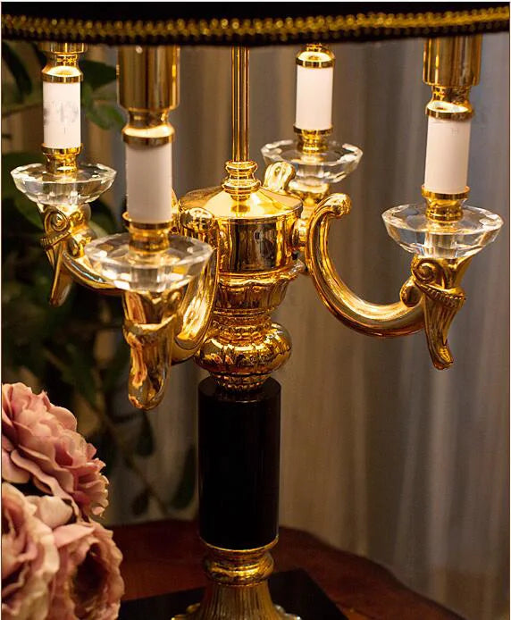 Luxury Black Crystal Table Lamp for Bedroom &amp; Living Room
