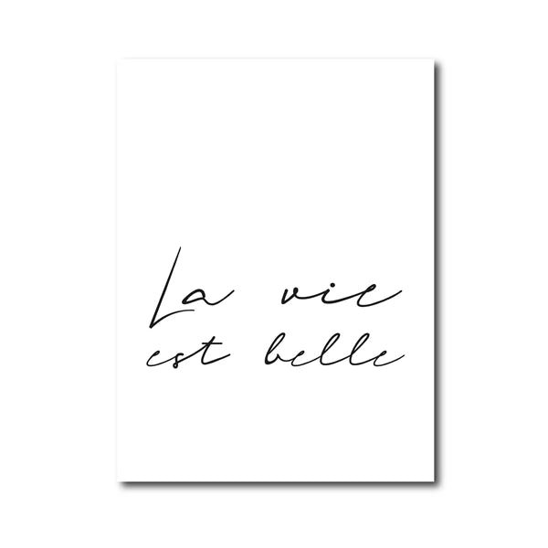 Bathroom Rules French Quotes Black White Canvas Wall Art