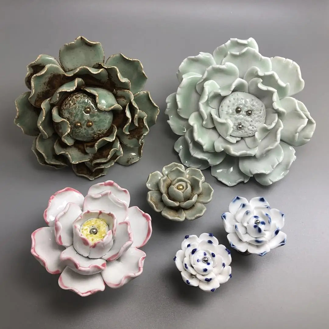 Handmade Ceramic Flower Knobs – Artistic Cabinet &amp; Drawer Handles