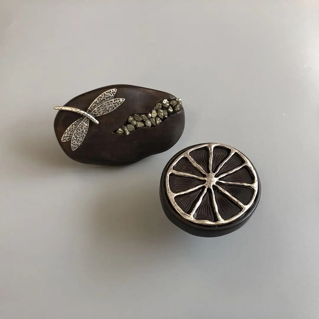 Handmade Wood &amp; Alloy Flower Knob Handles – Artistic Cabinet Pulls