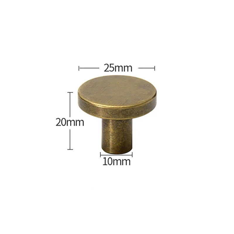 Antique Brass Round Cabinet Knobs – Vintage Drawer &amp; Cupboard Pulls