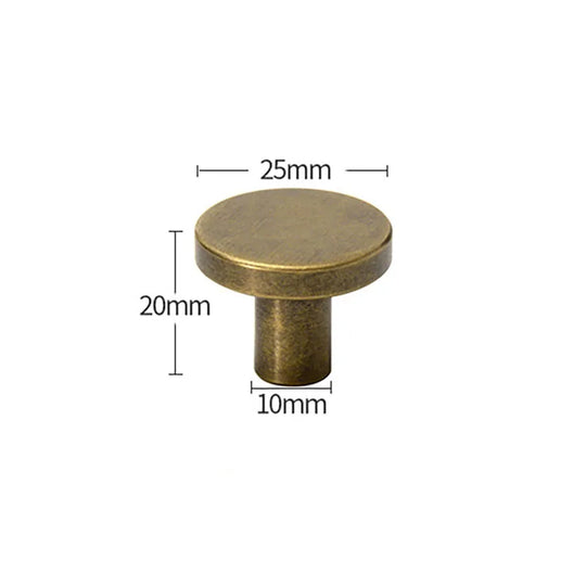 Antique Brass Round Cabinet Knobs – Vintage Drawer &amp; Cupboard Pulls