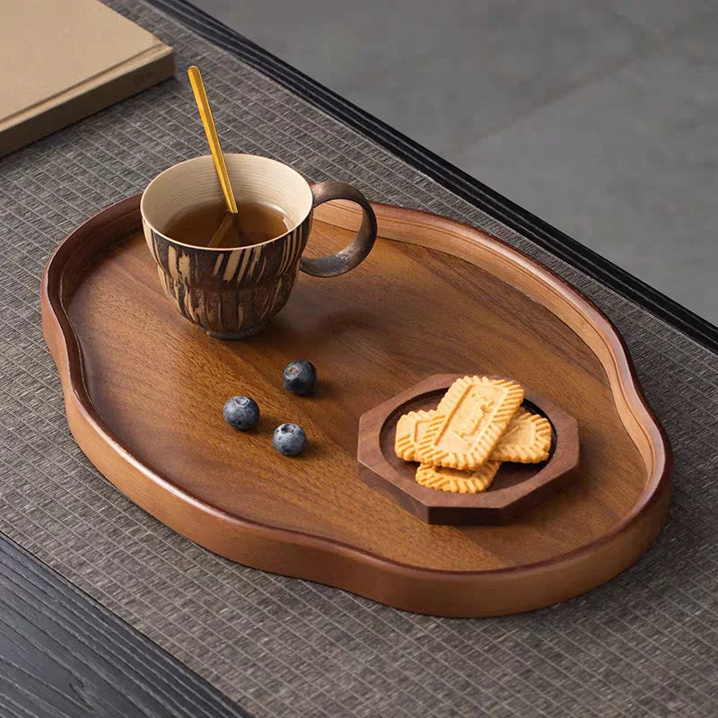 Wooden Decorative Serving Tray for Coffee Table &amp; Home Decor