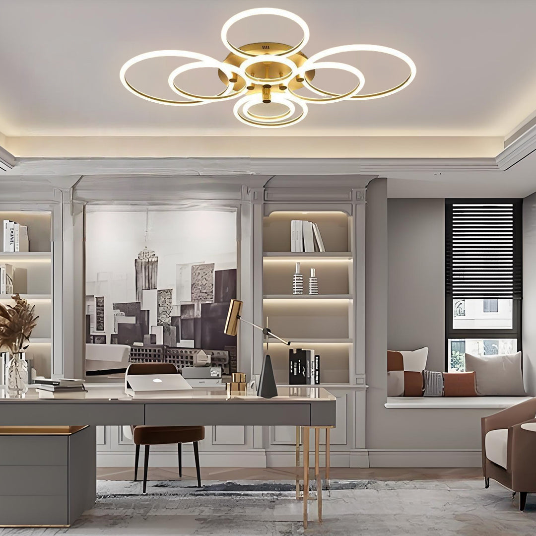Circular Ring Dimmable LED Modern Flush Mount Ceiling Light