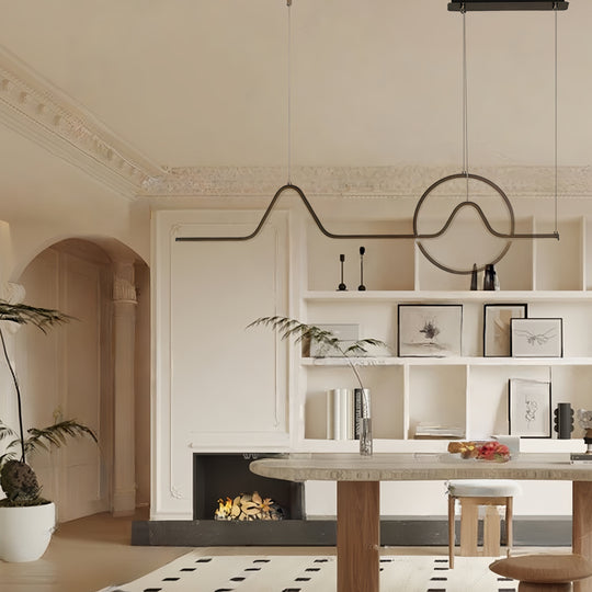Minimalist Waves &amp; Circles Design Modern LED Pendant Light
