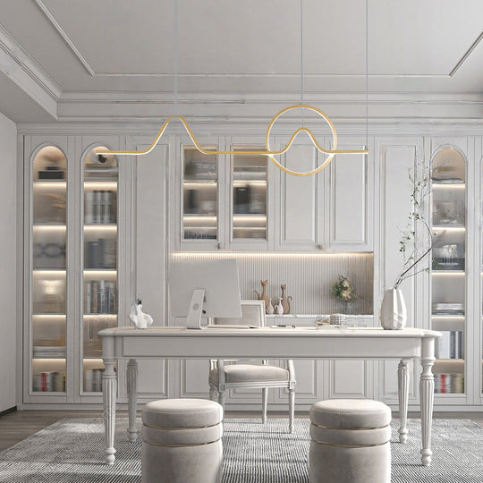 Minimalist Waves &amp; Circles Design Modern LED Pendant Light