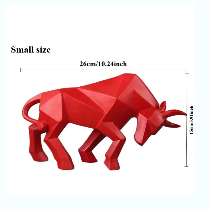 Abstract Geometric Bull Statue Resin Decorative Sculpture