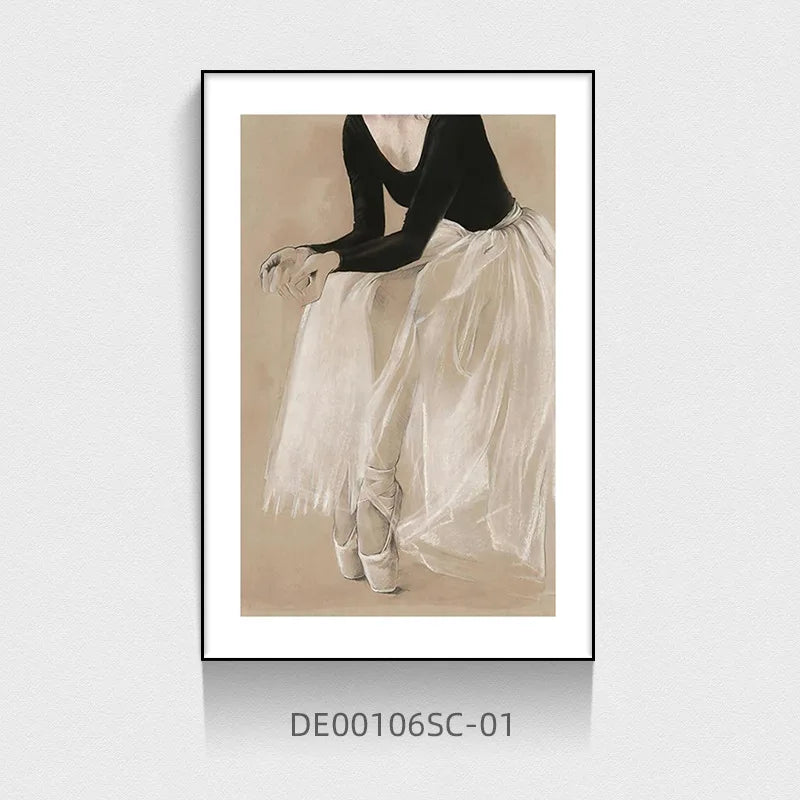 Vintage Style Woman Playing Piano Canvas Wall Art Unframed