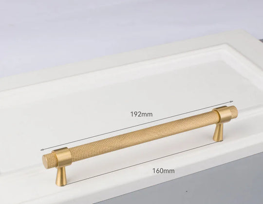 Solid Brass Knurled Cabinet Handles – Gold and Black Pulls and Knobs for Furniture