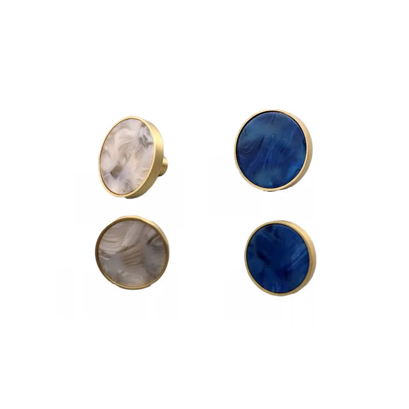 Shell Cabinet Handles – Gold Single-Hole Knobs &amp; Multipurpose Hooks