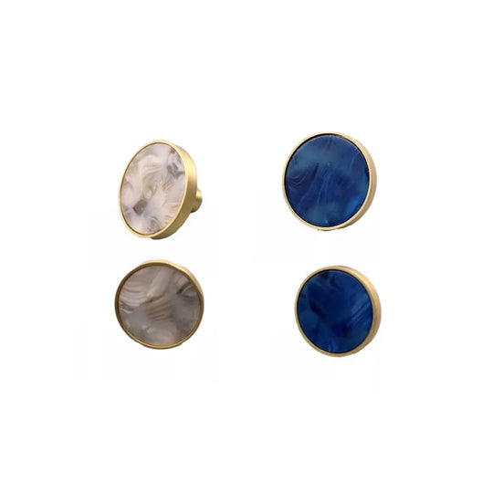 Shell Cabinet Handles – Gold Single-Hole Knobs &amp; Multipurpose Hooks