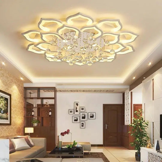 Modern Crystal Chandelier Pendant Light for Living &amp; Dining Room