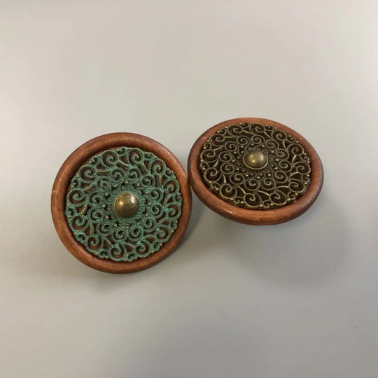 Handmade Wood &amp; Alloy Cabinet Handles – Artistic Furniture Knobs