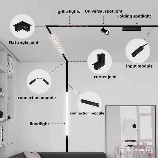 Smart Magnetic Track LED Light – Modern Dimmable Ceiling &amp; Spot Lighting