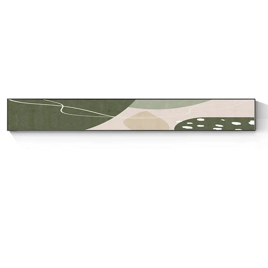 Slim Wide Format Green Beige Abstract Canvas Wall Art