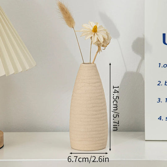 White Ceramic Vase Modern Minimalist Decorative Flower Vase